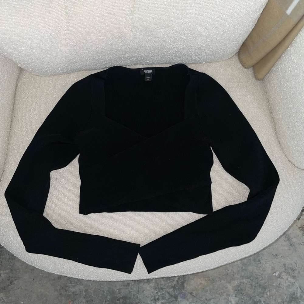 Express Cross Front Knit Sweater